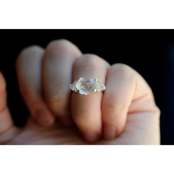 Engagement rings, raw diamond ring, raw stone ring, alternative engageme… - Picture 9 of 9